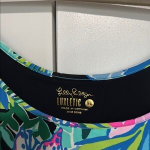 Lilly Pulitzer Blue and Green Top Tropical Elegance